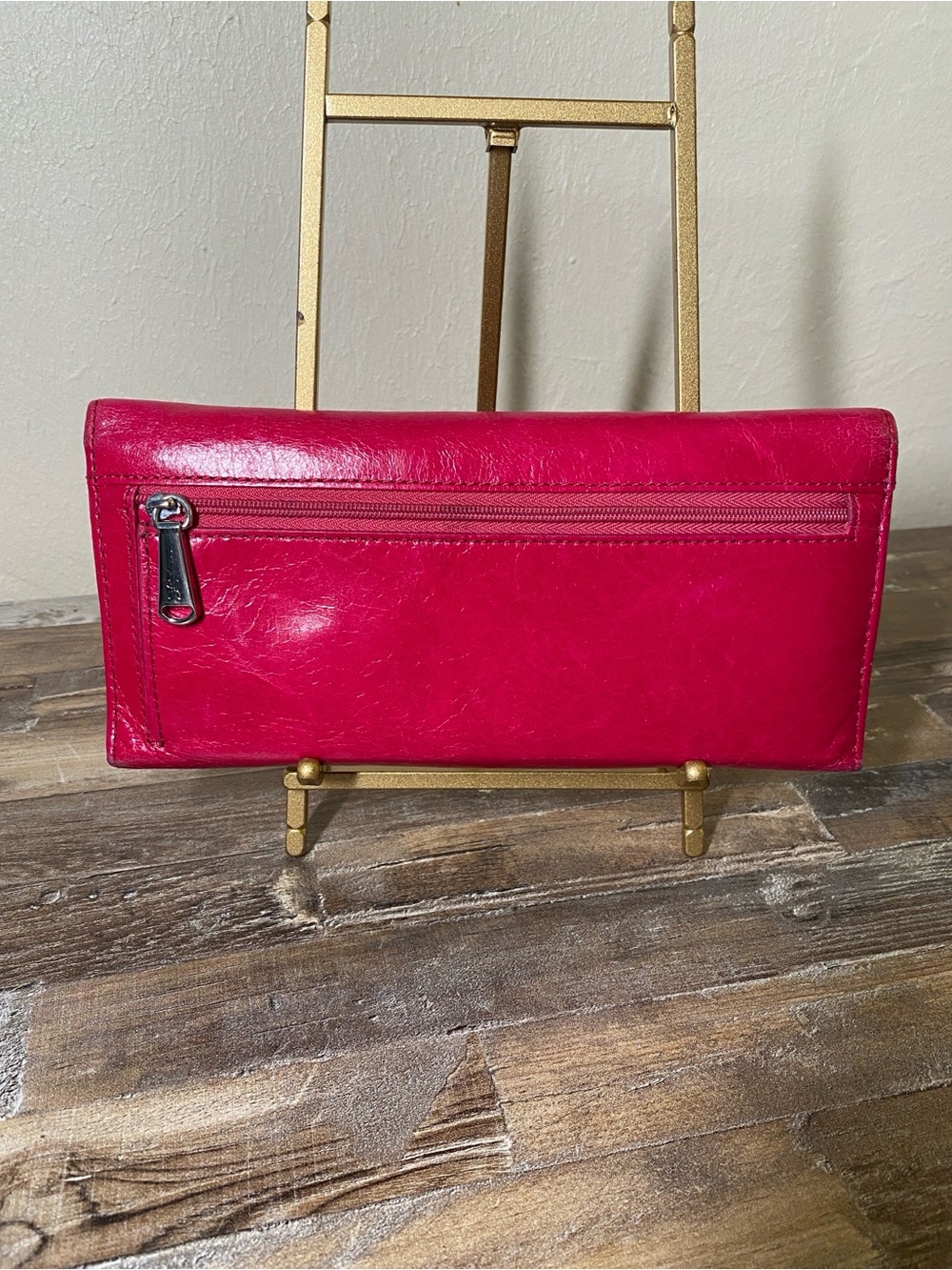 HOBO Leather Wallet Clutch - Fuchsia Pink - Picture 2 of 15